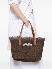 Borsa tote in denim con bordi sfrangiati Saint Barth