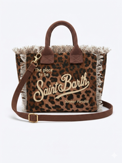 BORSA VANITY MINI IN CANVAS LEOPARDATO SAINT BARTH