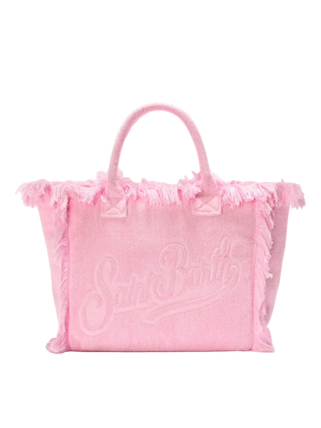 BORSA VANITY REGULAR IN TESSUTO EFFETTO SPUGNA ROSA TINTA UNITA SAINT BARTH