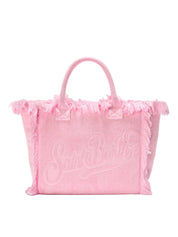 BORSA VANITY REGULAR IN TESSUTO EFFETTO SPUGNA ROSA TINTA UNITA SAINT BARTH
