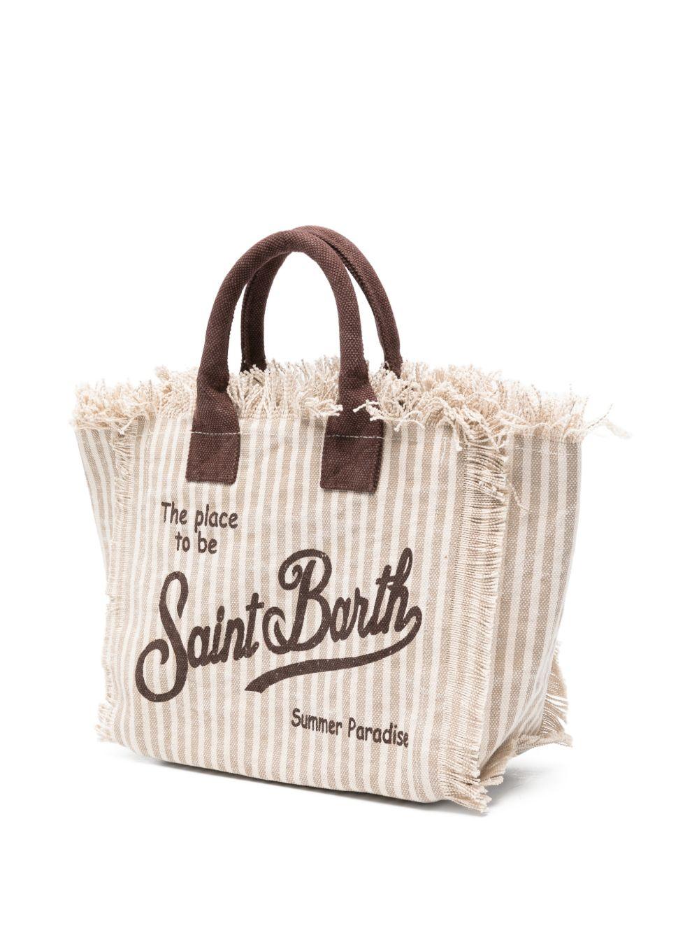 BORSA COLETTE MC2 SAINT BARTH BIANCA E BEIGE CON MOTIVO A RIGHE