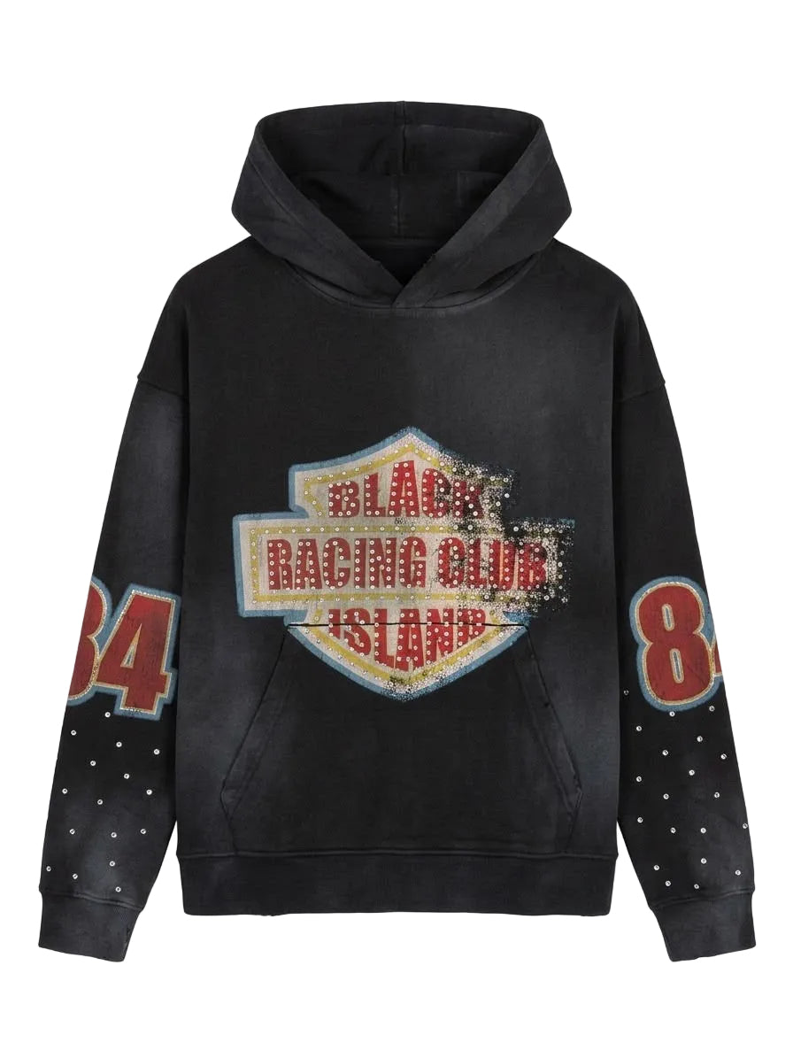 FELPA RACING CAPPUCCIO BLACK ISLAND