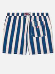 COSTUME MARE SYROS A RIGHE BLU CON RICAMO LOGO