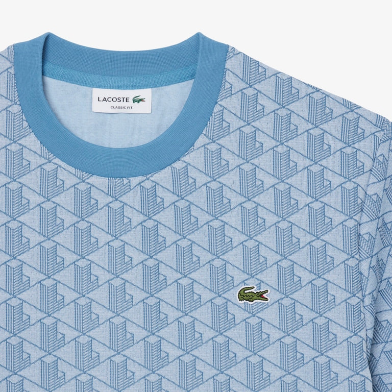 T-shirt slim fit con monogramma jacquard LA COSTE