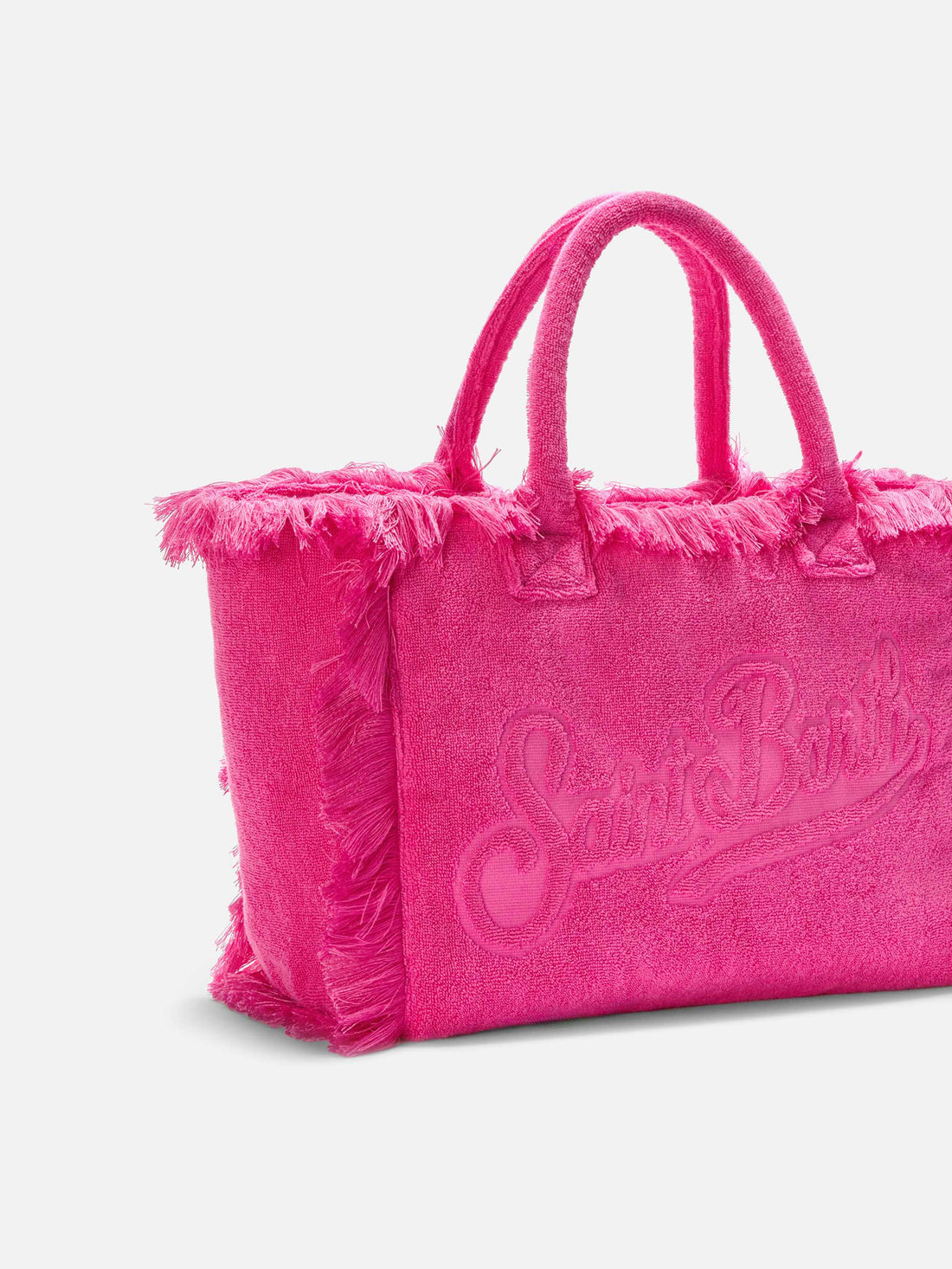 BORSA VANITY REGULAR IN TESSUTO EFFETTO SPUGNA FUCSIA TINTA UNITA SAINT BARTH