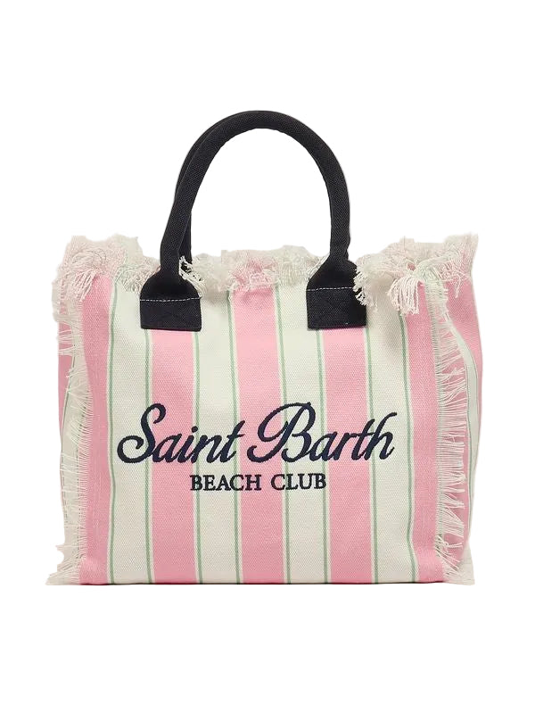 Borsa Vanity MC2 Saint Barth in Canvas a Righe