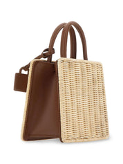 BORSA MC2 SAINT BARTH  DONNA SHOP BAG MINI 01737L STRAW LEATHER