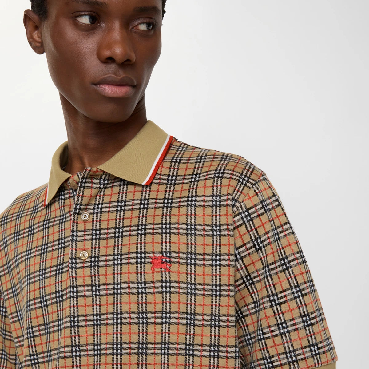 Polo BURBERRY in misto cotone con Check