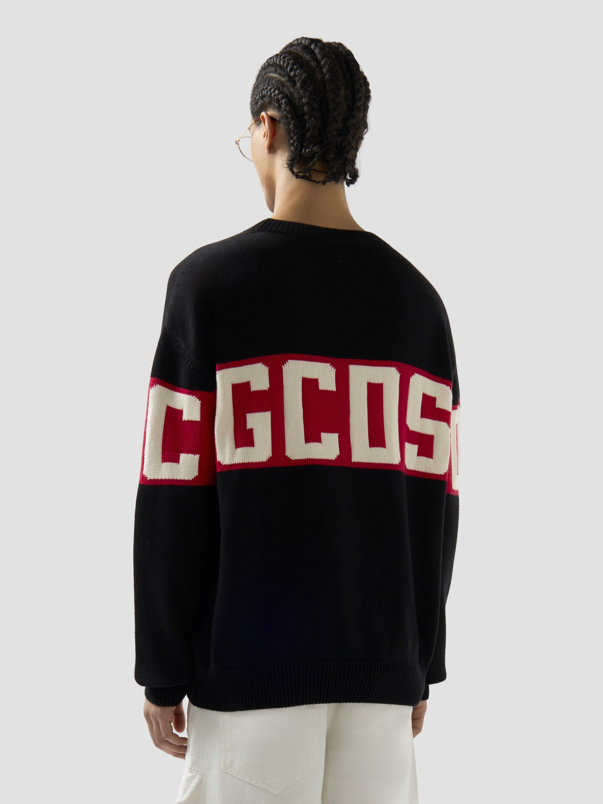 MAGLIONE CON BAND LOGO GCDS