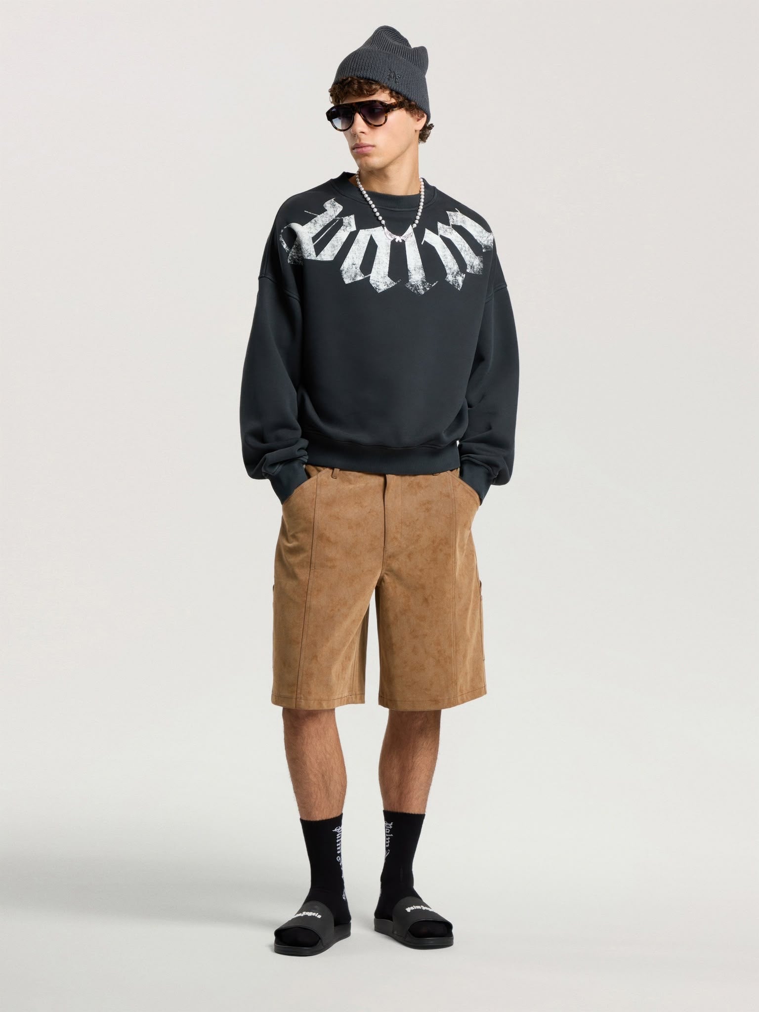 Felpa Big Neck Logo Loose PALM ANGELS