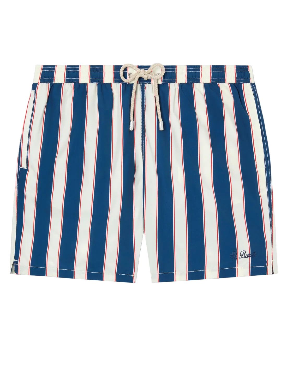 COSTUME MARE SYROS A RIGHE BLU CON RICAMO LOGO