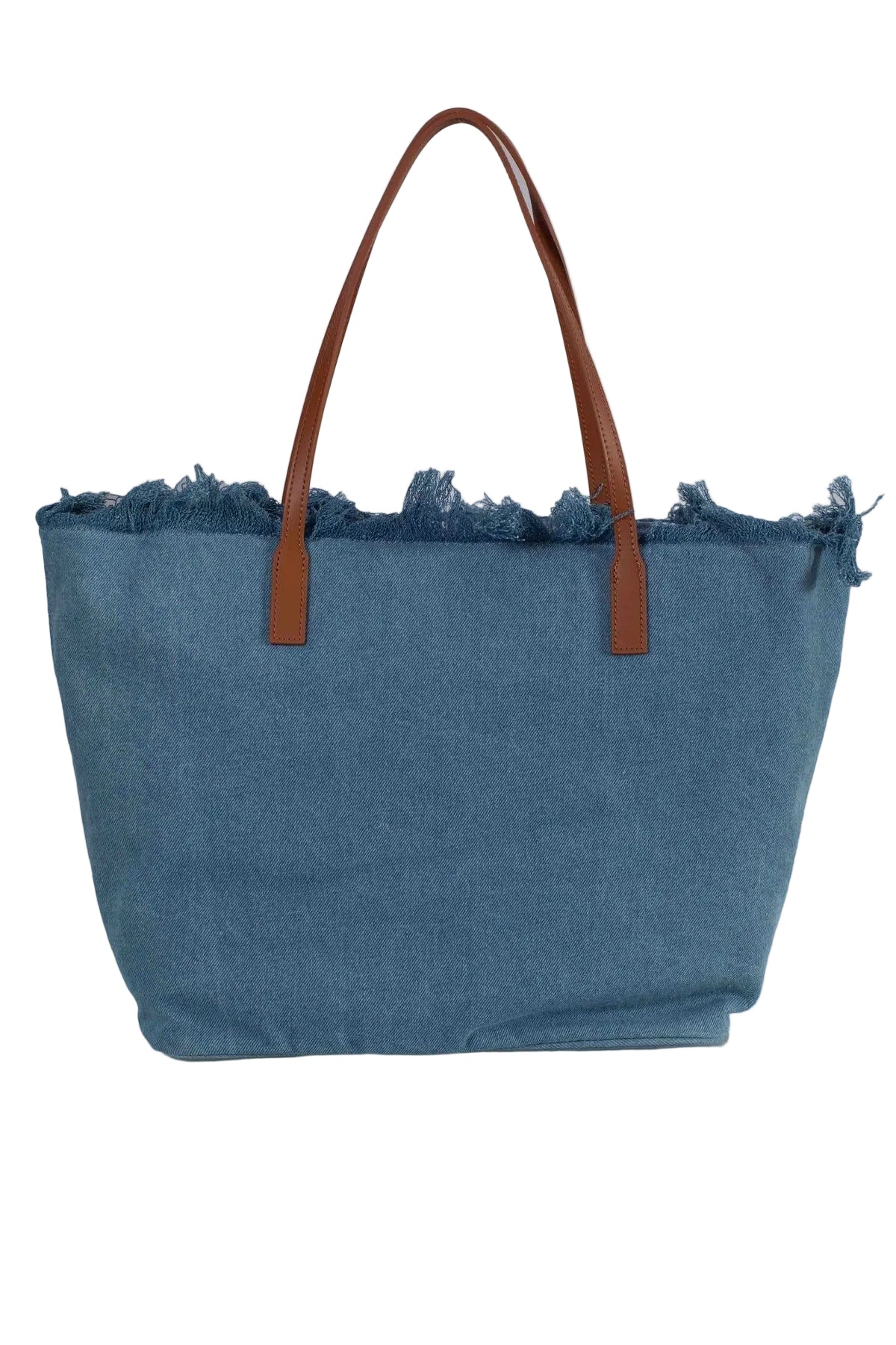 BORSA SHOPPER CITY MEDIUM IN TESSUTO DENIM CON FRANGE SAINT BARTH