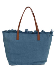 BORSA SHOPPER CITY MEDIUM IN TESSUTO DENIM CON FRANGE SAINT BARTH