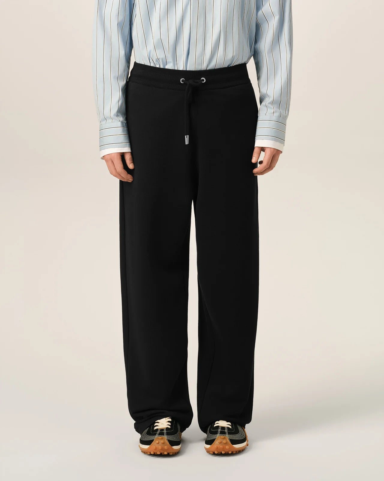PANTALONI JOGGER AMI DE CŒUR IN COTONE NERO AMI PARIS