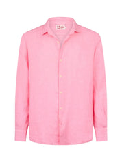 CAMICIA PAMPLONA IN LINO ROSA.