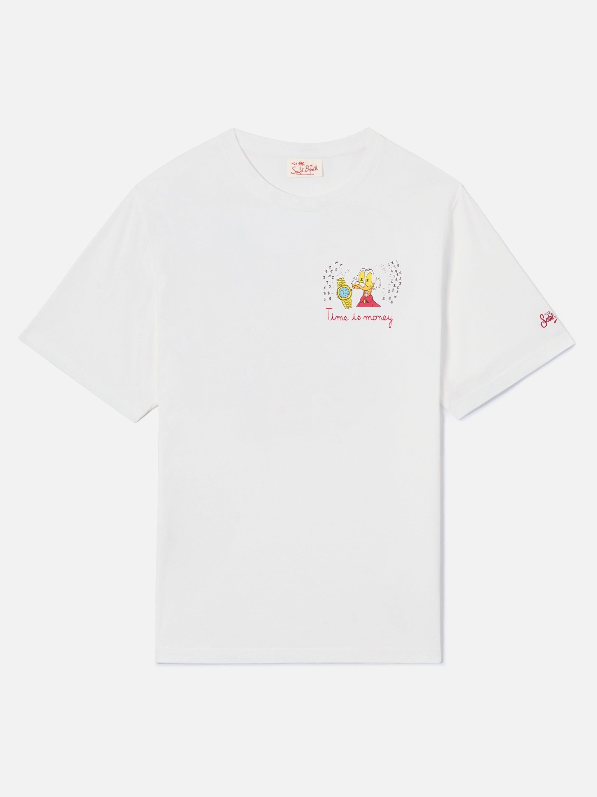 T-SHIRT PORTOFINO BIANCA CON RICAMO TIME IS MONEY! | SPECIAL EDITION