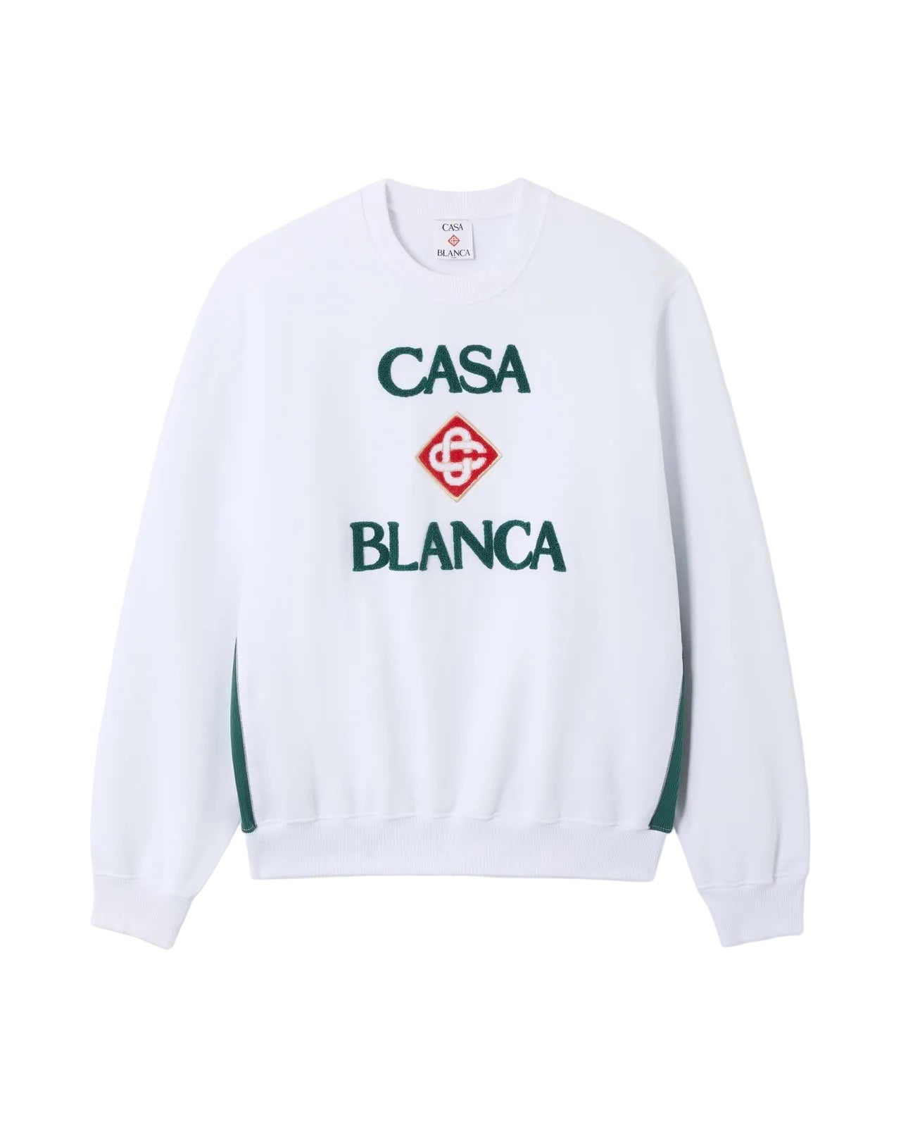 FELPA BIANCA CON LOGO CON DIAMANTE CASABLANCA