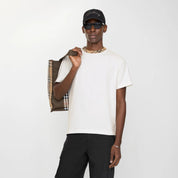 T-shirt in cotone con finiture Check BURBERRY
