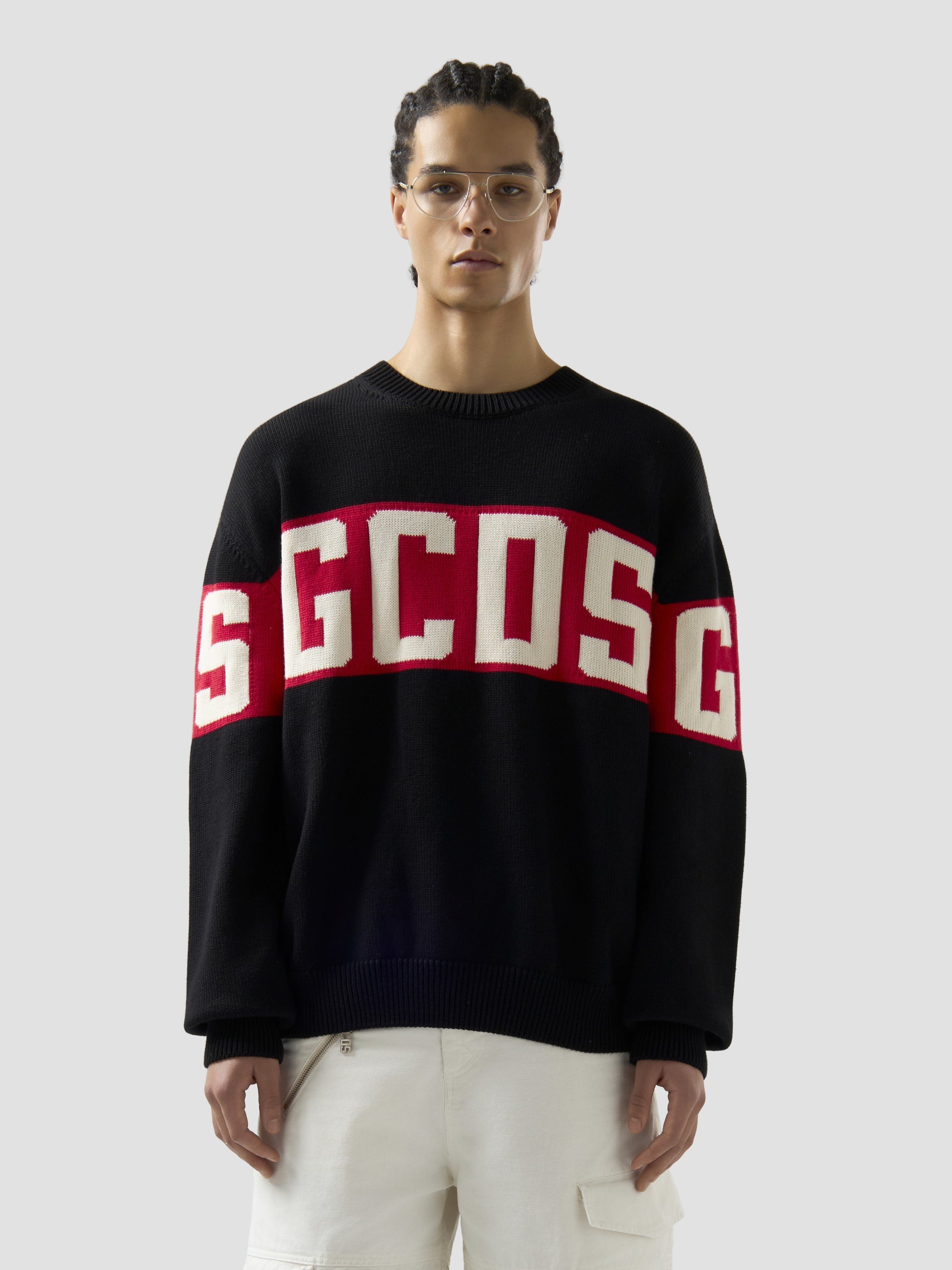 MAGLIONE CON BAND LOGO GCDS