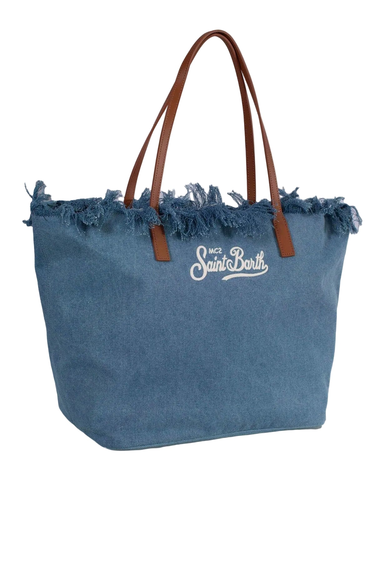 BORSA SHOPPER CITY MEDIUM IN TESSUTO DENIM CON FRANGE SAINT BARTH