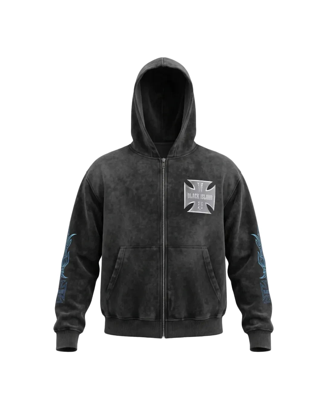 FELPA ZIP BLACK ISLAND