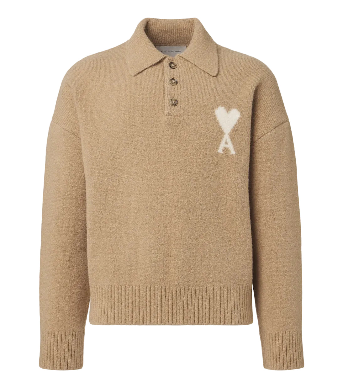 POLO AMI DE CŒUR IN LANA BIANCA AMI PARIS