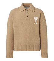 POLO AMI DE CŒUR IN LANA BIANCA AMI PARIS