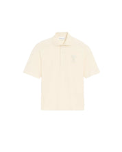 POLO IN COTONE PANNA CON INSERTI IN MAGLIA AMI DE COEUR AMI PARIS