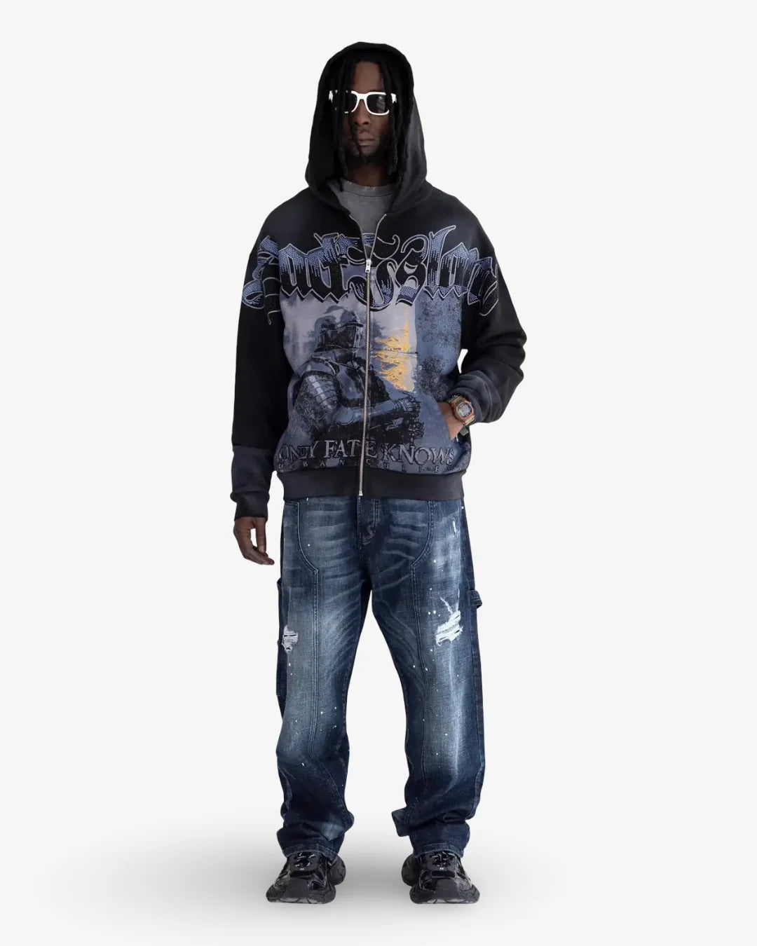 FELPA ZIP BLACK ISLAND