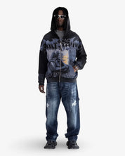 FELPA ZIP BLACK ISLAND