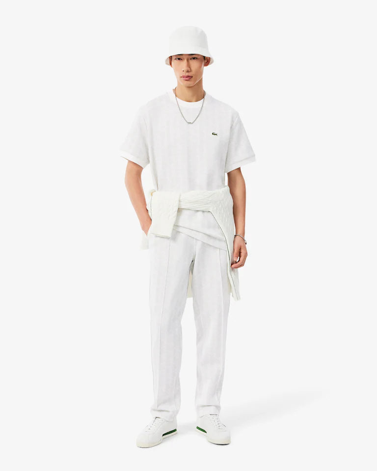 T-shirt slim fit con monogramma jacquard LACOSTE