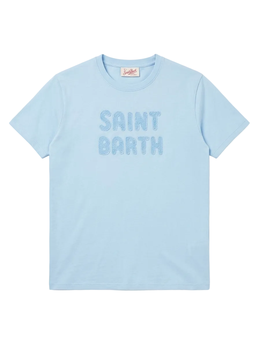T-SHIRT EMILIE CELESTE CON RICAMO GIRLS