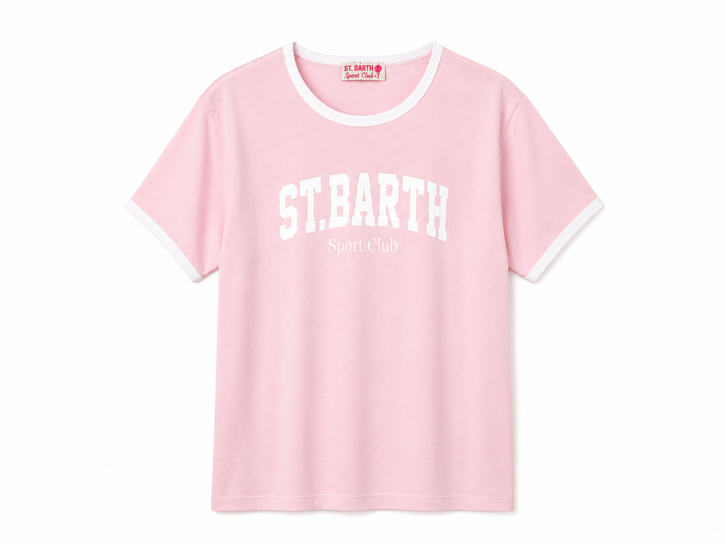 T-SHIRT EMILIE IN COTONE CON STAMPA ST. BARTH BEACH CLUB