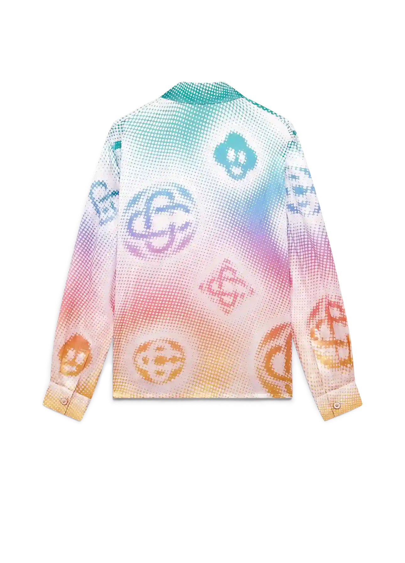 HALFTONE LOGO LONG SLEEVE SILK SHIRT CASABLANCA