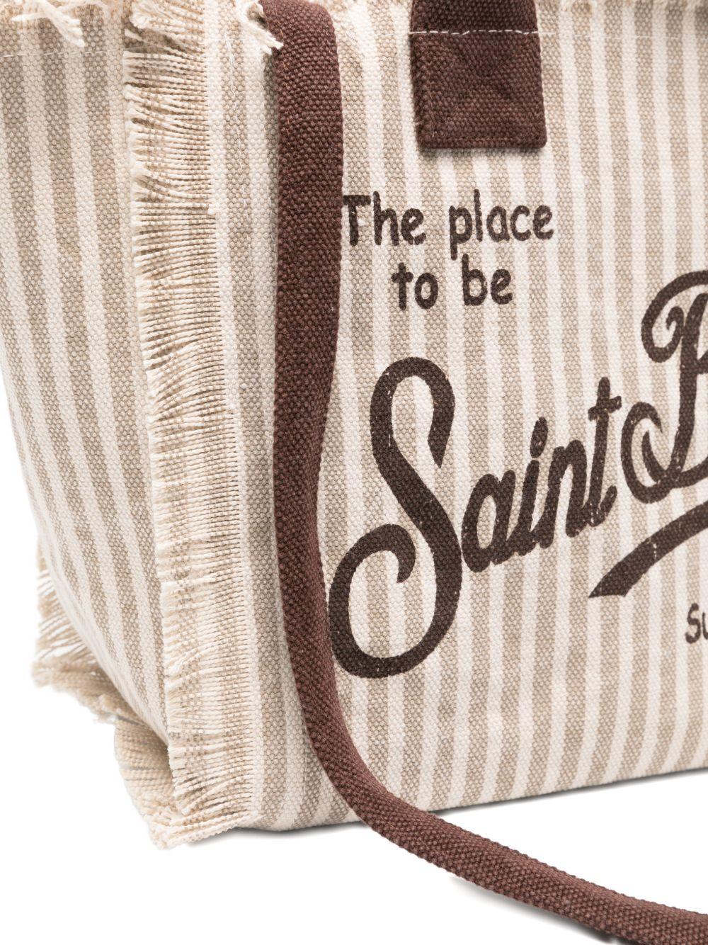 BORSA COLETTE MC2 SAINT BARTH BIANCA E BEIGE CON MOTIVO A RIGHE