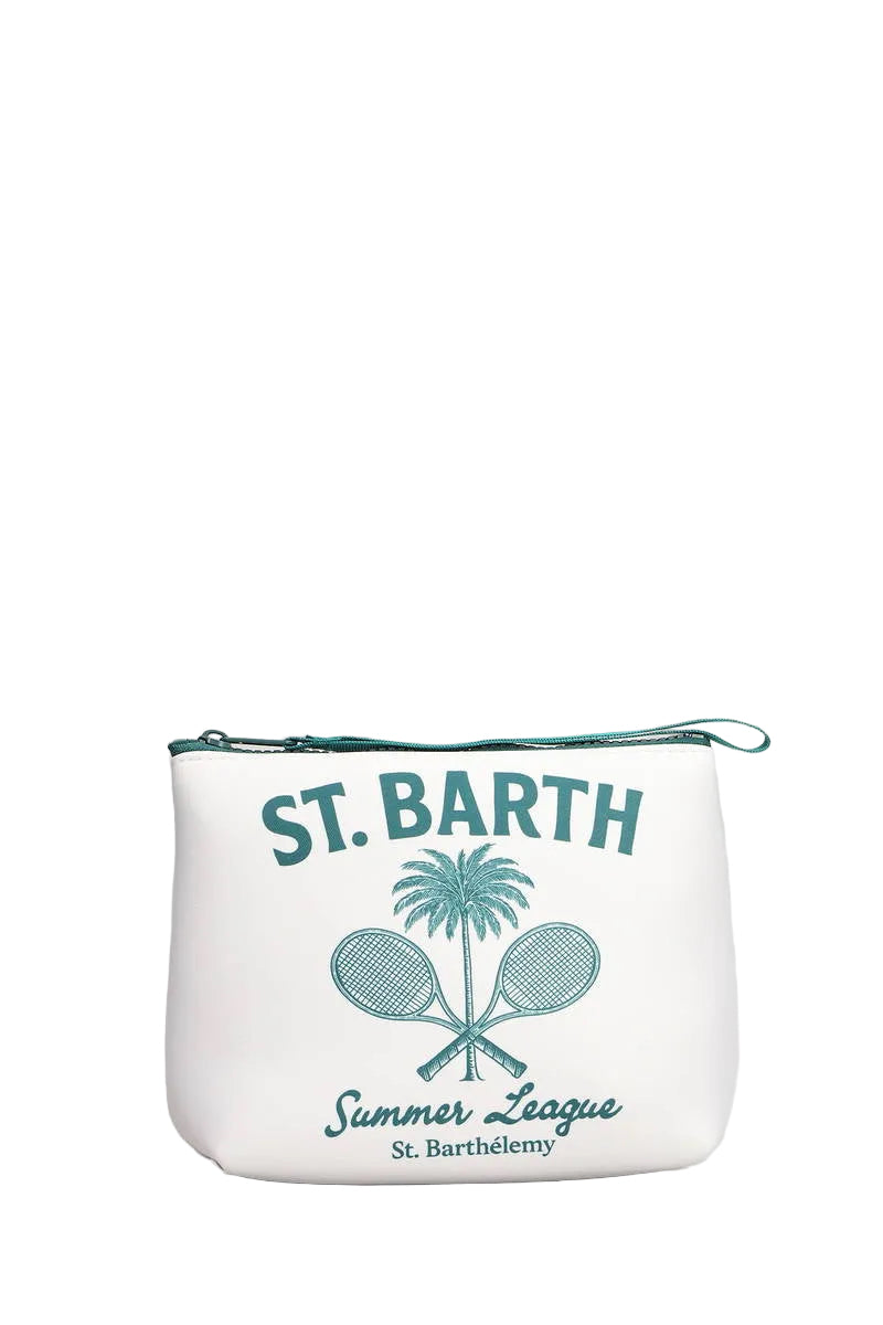SAINT BARTH MC2 POCHETTE ALINE IN TESSUTO BIANCO