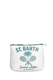 SAINT BARTH MC2 POCHETTE ALINE IN TESSUTO BIANCO