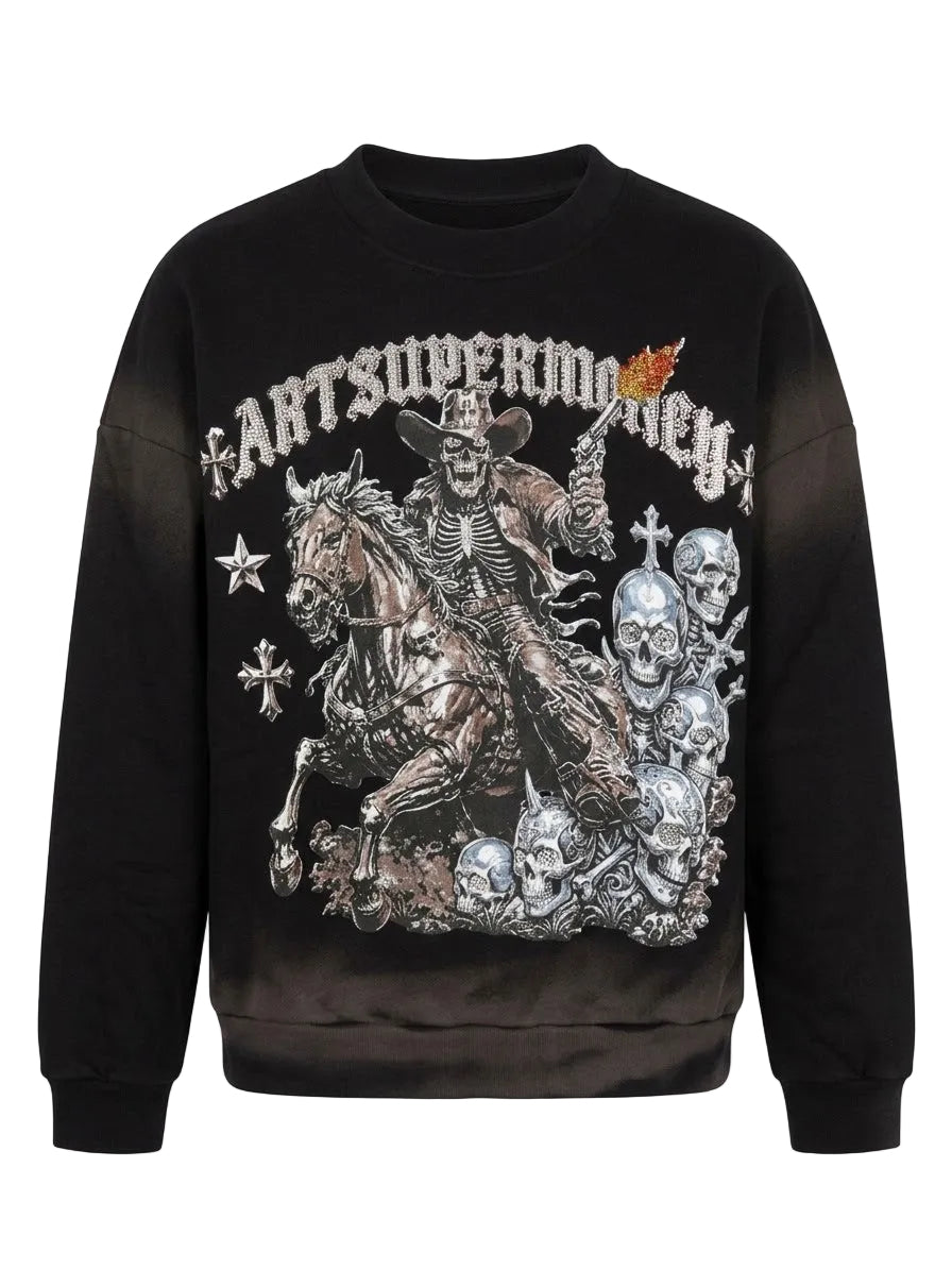 FELPA GIROCOLLO CROSS WESTERN SIMPLY HOODIE ARTSUPERMONEY