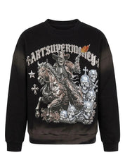 FELPA GIROCOLLO CROSS WESTERN SIMPLY HOODIE ARTSUPERMONEY
