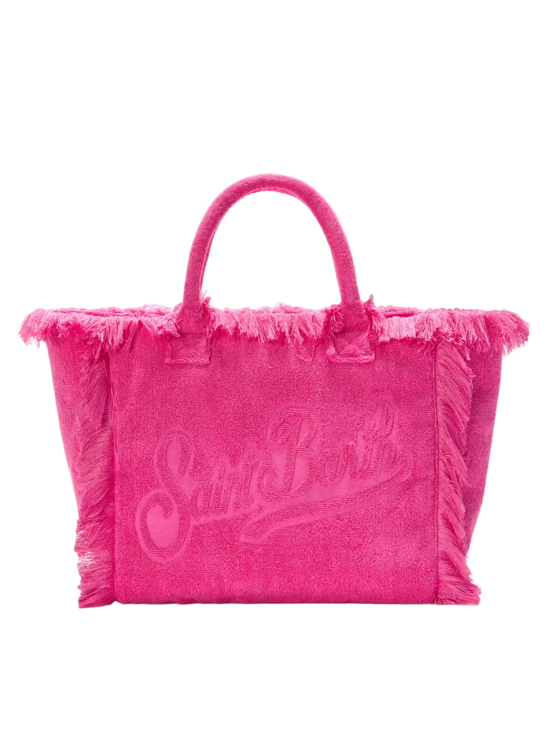 BORSA VANITY REGULAR IN TESSUTO EFFETTO SPUGNA FUCSIA TINTA UNITA SAINT BARTH