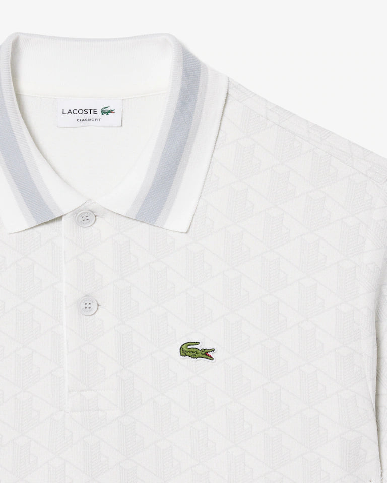 Polo dal taglio classico in jacquard con monogramma LACOSTE