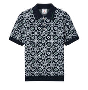 POLO A MANICHE CORTE ICON MONOGRAM VERDE SCURO CASABLANCA