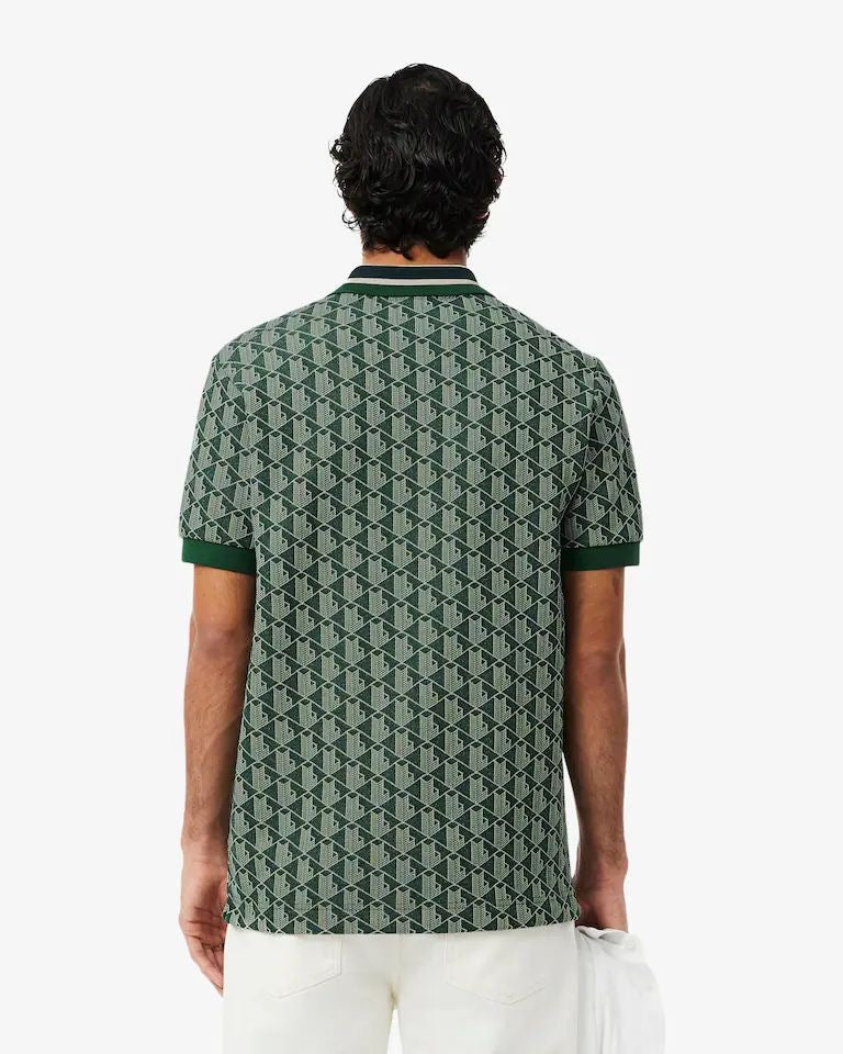 Polo dal taglio classico in jacquard con monogramma LACOSTE
