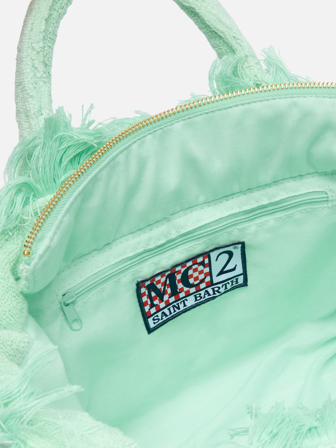 BORSA COLETTE IN SPUGNA VERDE MENTA CON RILIEVO SAINTBARTH