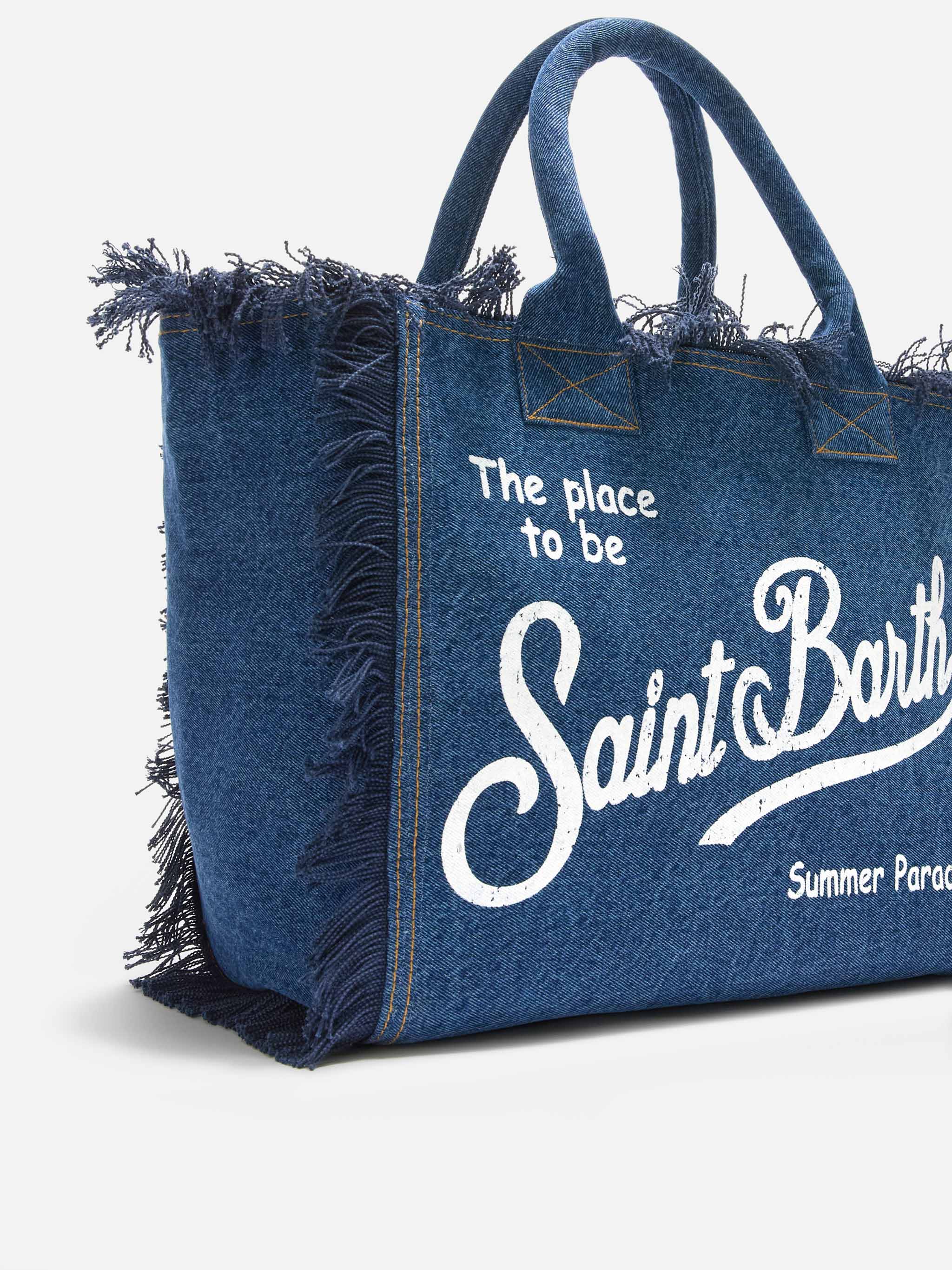 BORSA VANITY REGULAR IN DENIM LAVAGGIO SCURO SAINT BARTH