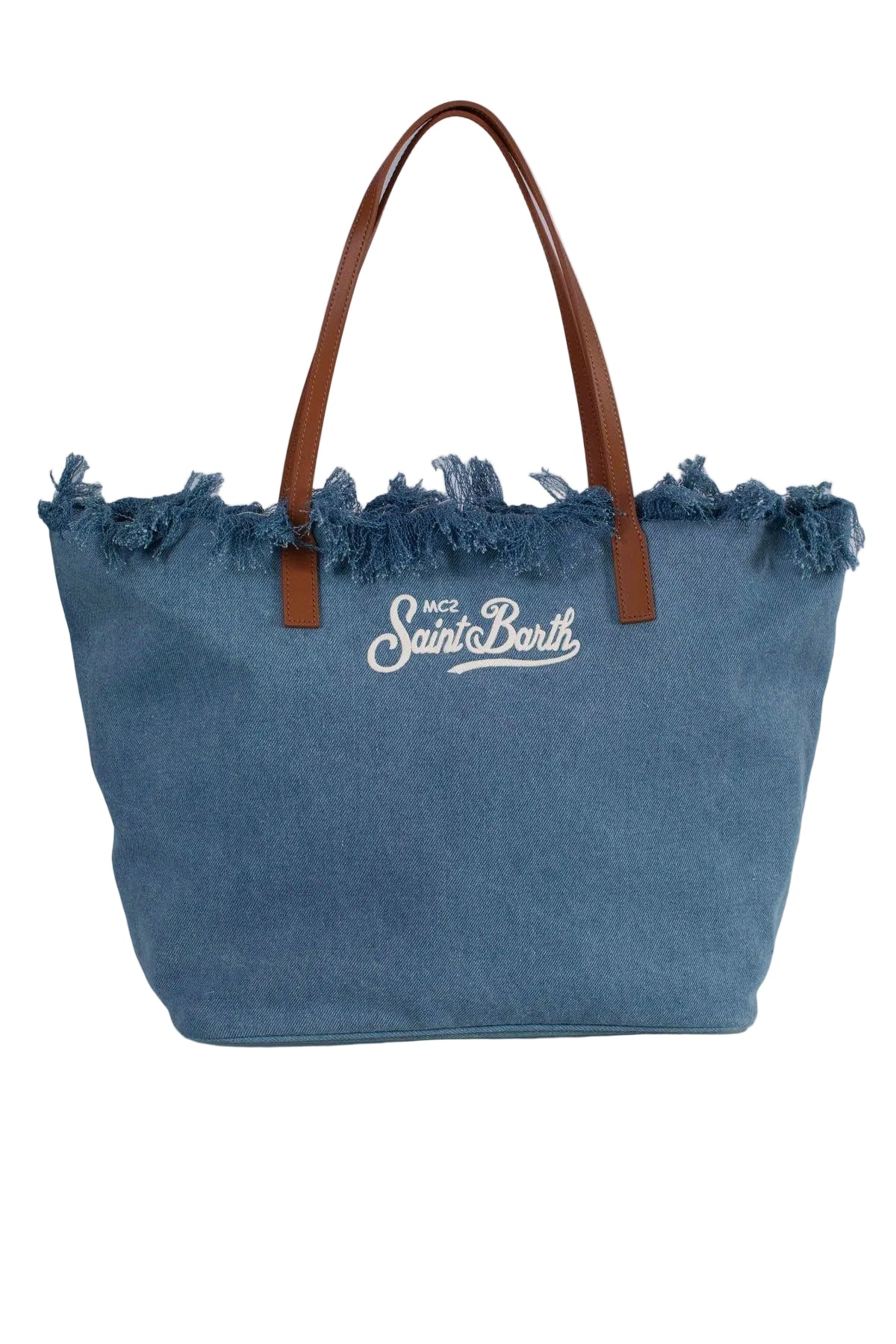 BORSA SHOPPER CITY MEDIUM IN TESSUTO DENIM CON FRANGE SAINT BARTH