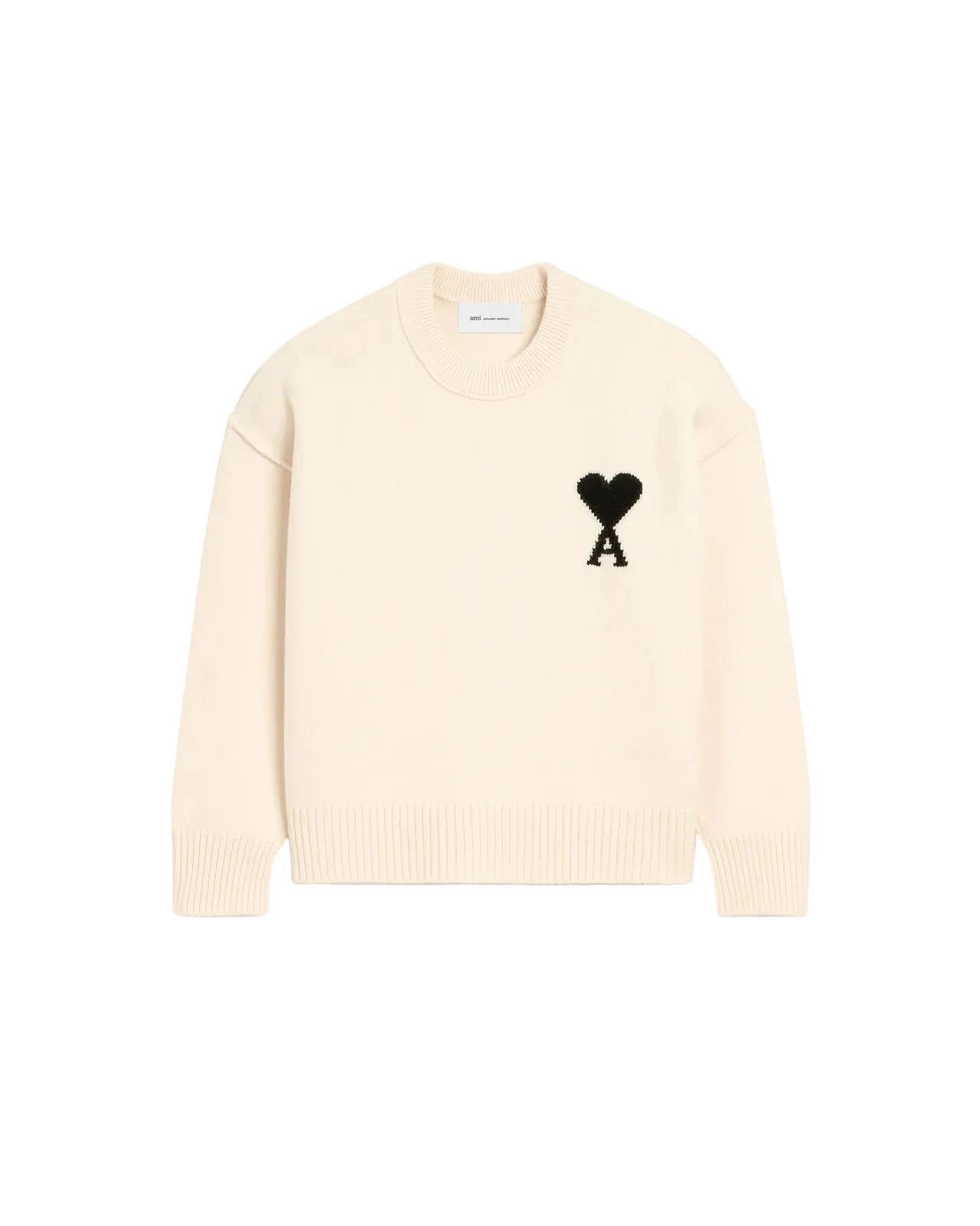 MAGLIONE GIROCOLLO AMI DE CŒUR IN LANA NATURALE AMI PARIS