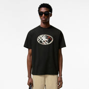 T-shirt in cotone Check con Knight Stamp Burberry