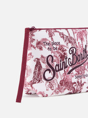 POCHETTE ALINE IN SCUBA CON STAMPA TOILE DE JOUY BORDEAUX SAINT BARTH