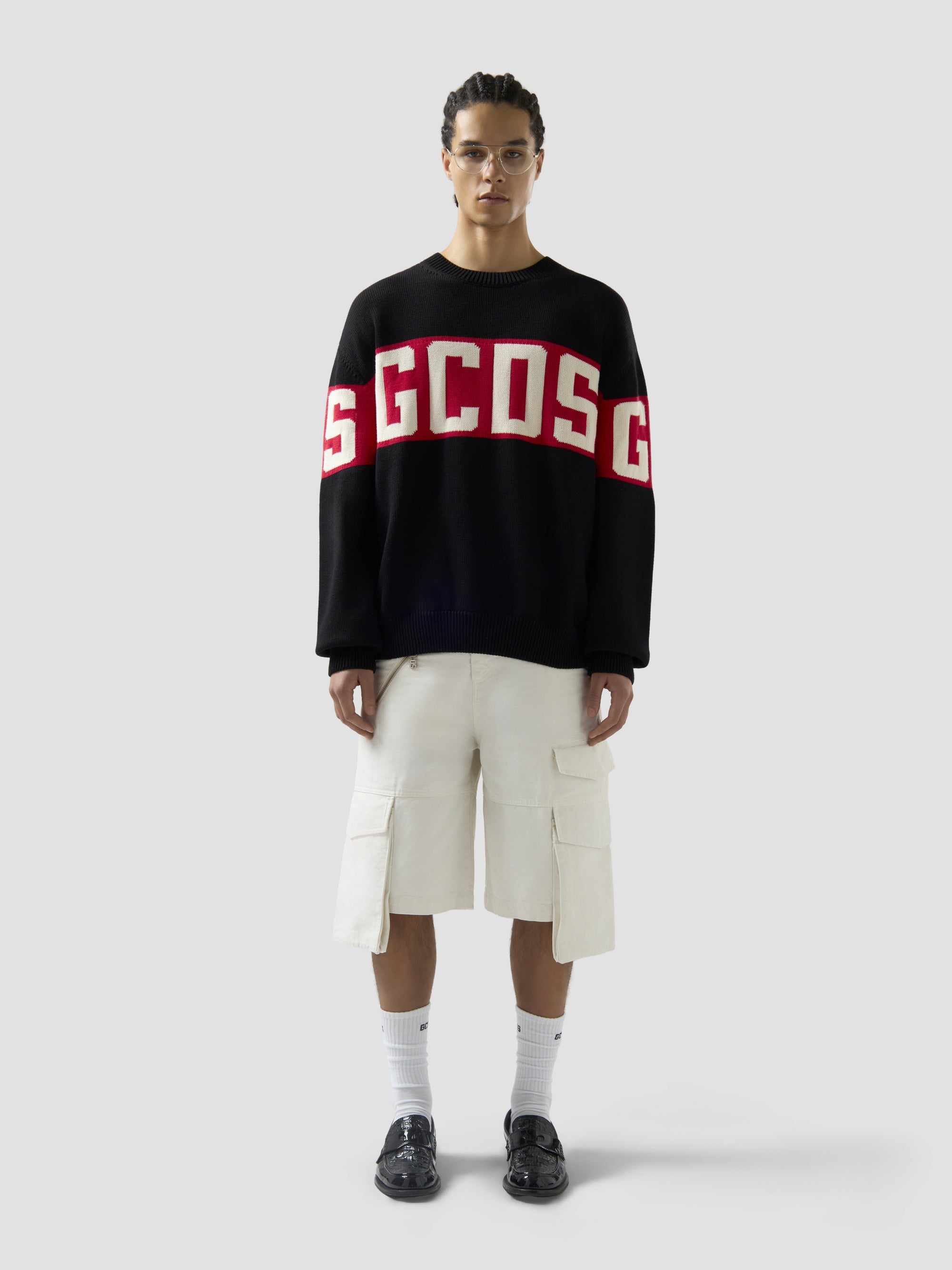 MAGLIONE CON BAND LOGO GCDS